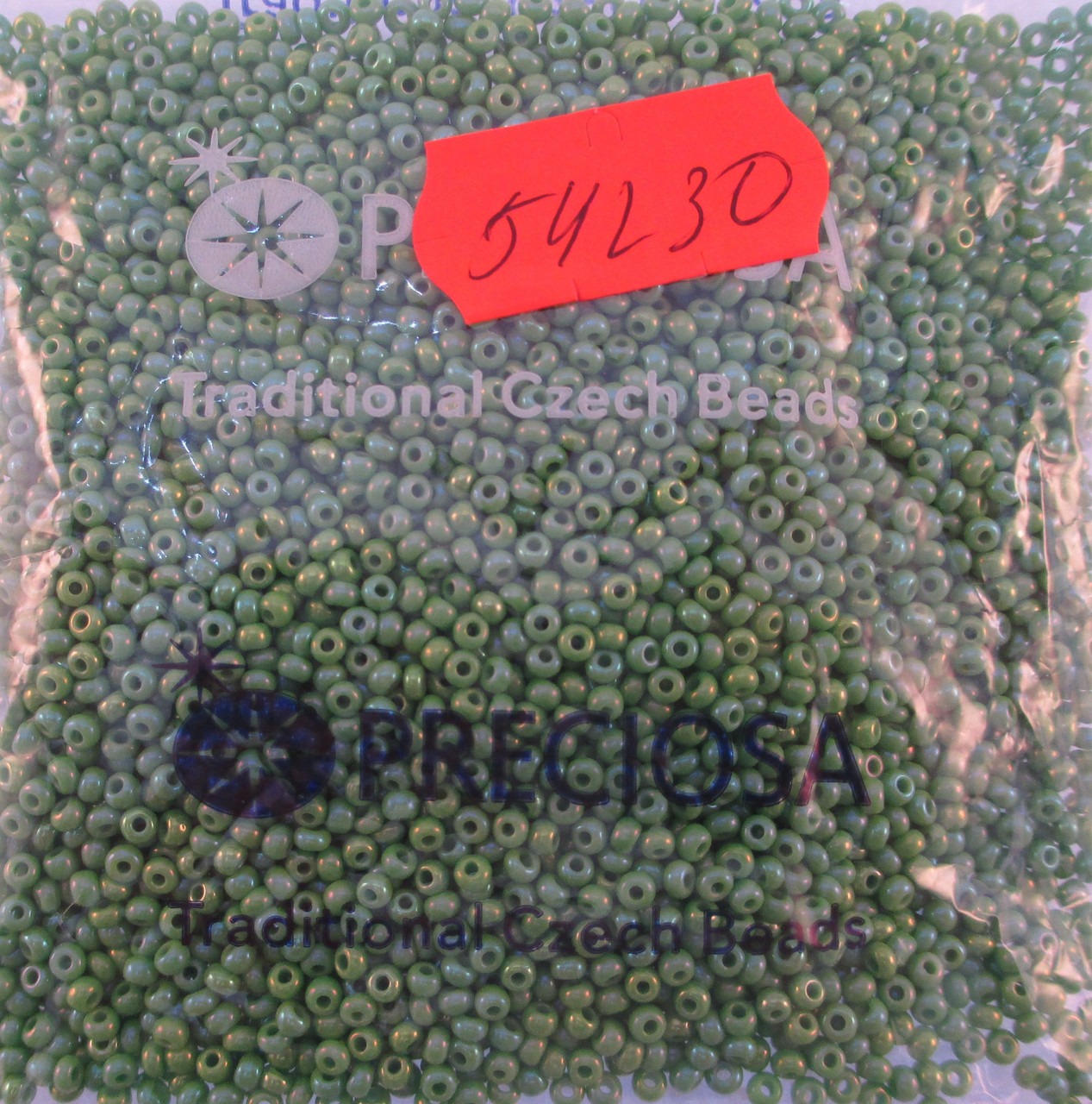 Бісер 10/0, колір — блідо салатовий, No54230 (пач.50 грамів)