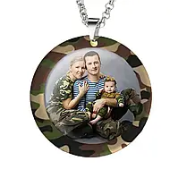 Підвіска на дзеркало авто сімейна з фото Вашої родини — камуфляжний обідок