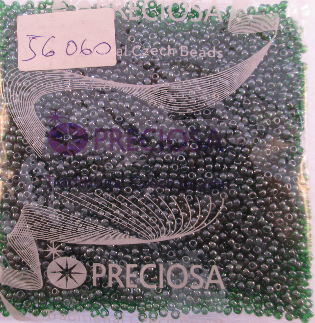 Бісер 10/0, колір — темно-зелені перли, No56060 (пач.50 грамів)
