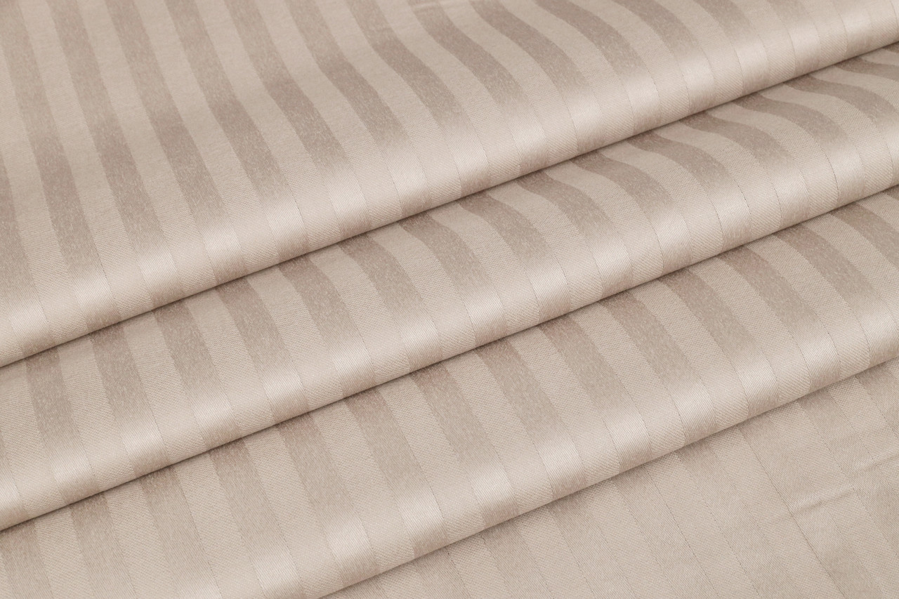 Готельний СТРАЙП-сатин (1,2 см) Пісочний 100% бавовна (залишок 1.65 мп), фото 1