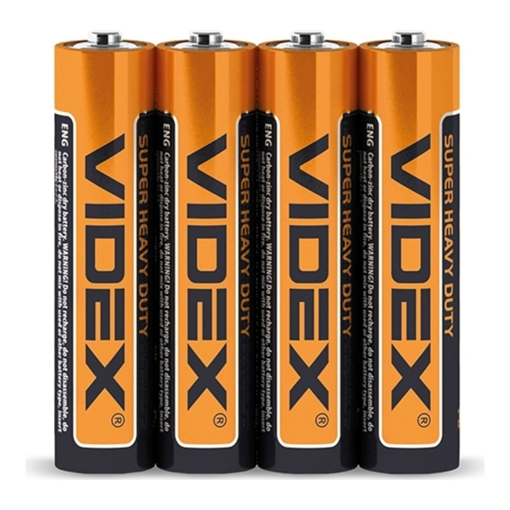 Батарейка сольова Videx R03P/AAA 4шт shrink, фото 1