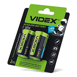 Батарейка лужна Videx LR14/C 2шт blister card