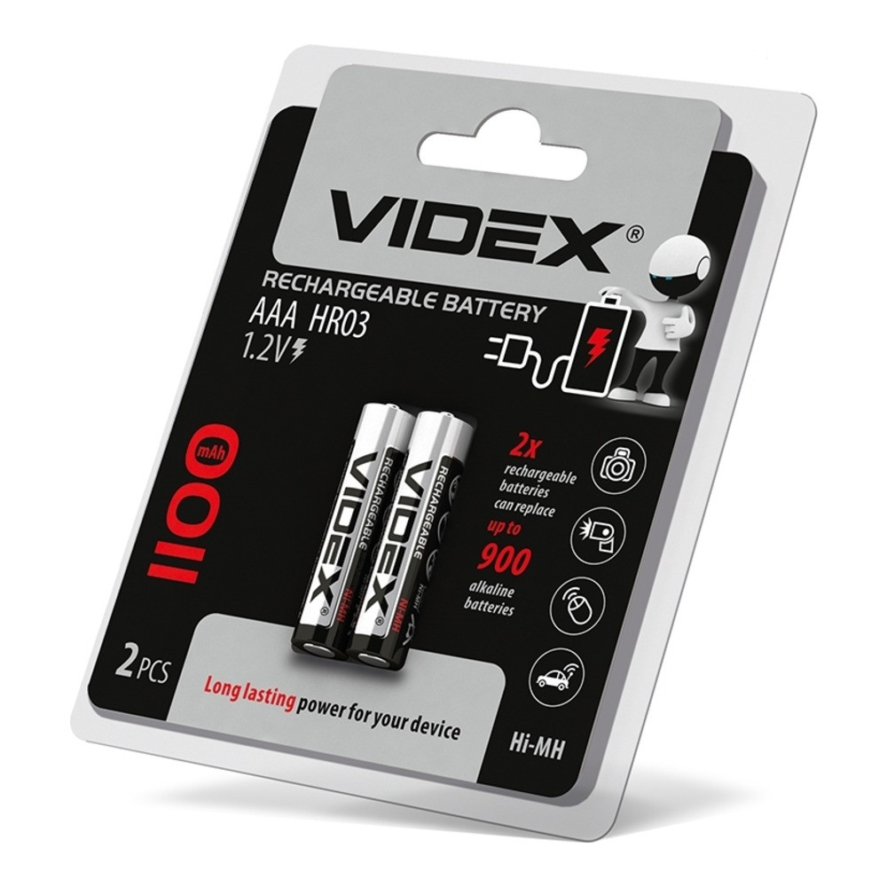 Акумулятори Videx HR03/AAA 1100mAh double blister/2шт, фото 1