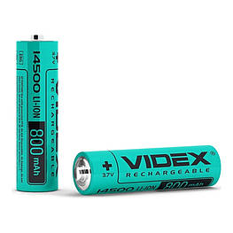 Акумулятор Videx літій-іонний 14500 (без захисту) 800mAh bulk/1шт