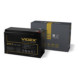 Акумулятор свинцево-кислотний Videx 6FM7.2 12V/7.2Ah color box 1