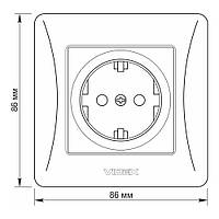 Розетка одинарна із заземленням біла VIDEX BINERA, фото 6