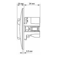 Розетка одинарна із заземленням та 2USB біла VIDEX BINERA, фото 6