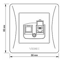 Розетка CAT3 одинарна телефонна біла VIDEX BINERA, фото 4