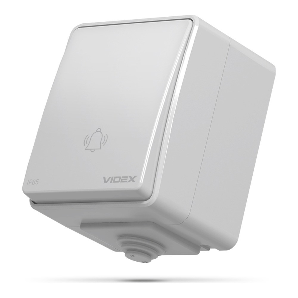 IP65 Кнопка дзвінка сіра VIDEX BINERA, фото 1