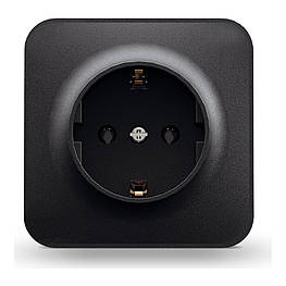 IP20 Розетка зовнішня одинарна із заземленням чорний графіт VIDEX BINERA