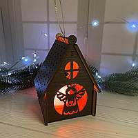 Новорічний підсвічник коричневий "Ангелок" Розмір:12*8*8 см