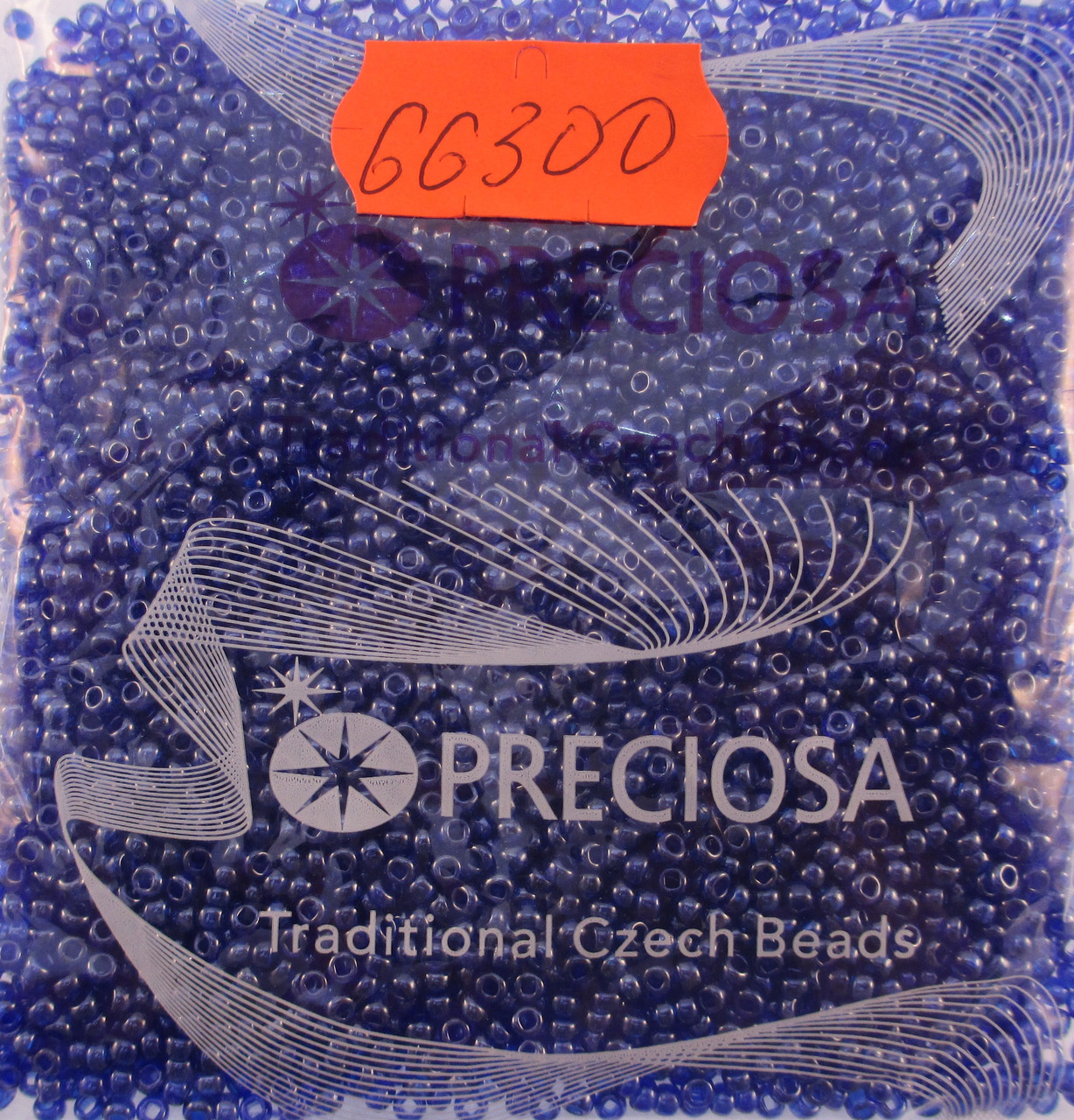 Бісер 10/0, колір — синя лазур (з квадратним отвором), No66300 (пач.50 грамів)