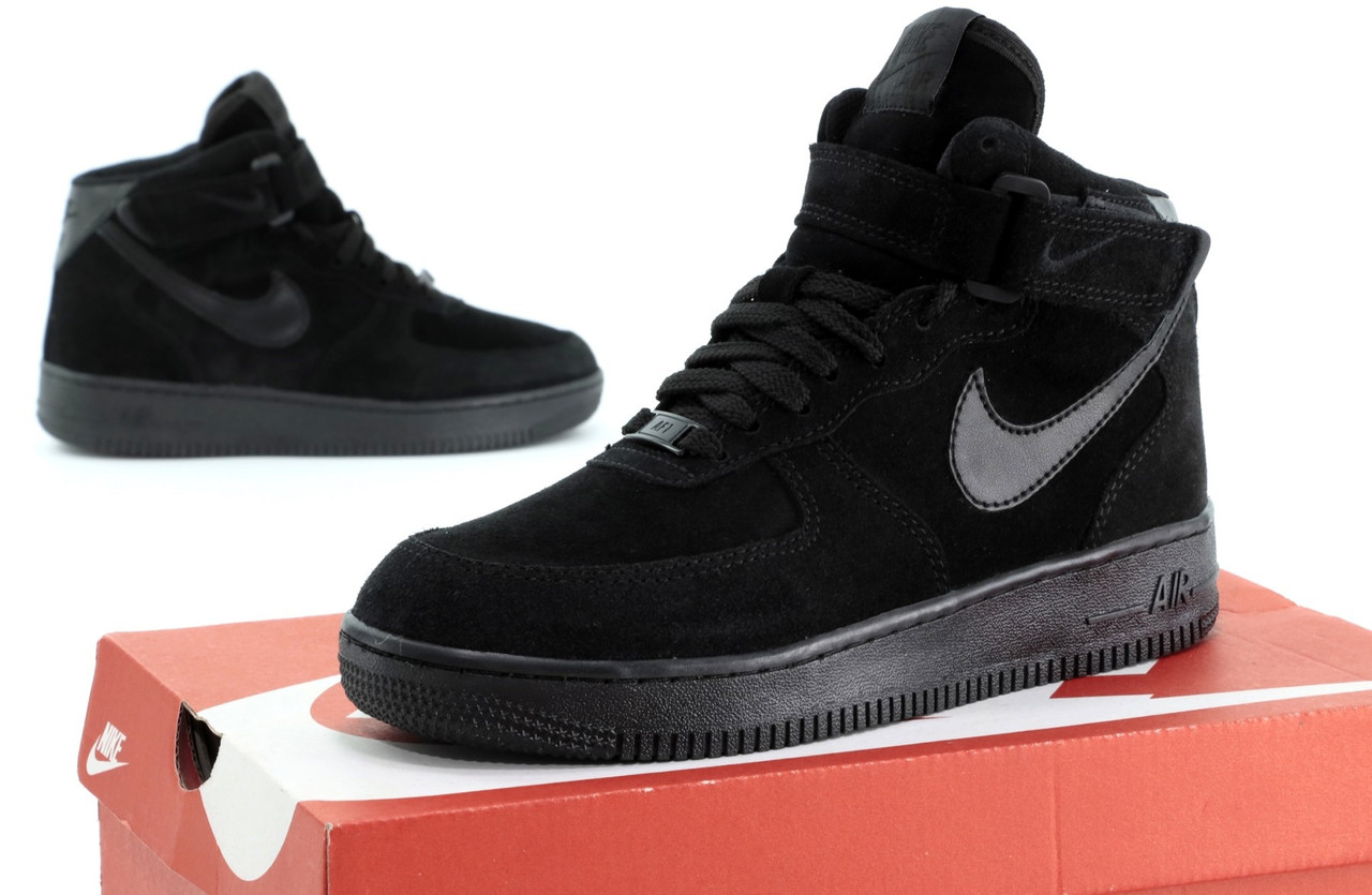 Зимові Чоловічі чорні Кросівки Nike Air Force Winter