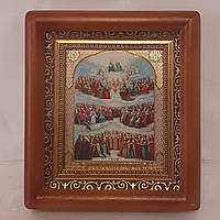 Ікона всіх святих, лик 10х12 см, у коричневому дерев'яному кіоті