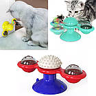 Іграшка для кота Rotate Windmill NJ-509 / Інтерактивний Спіннер з котячою м'ятою та світлодіодною кулею, фото 2