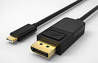 Кабель монітора-сигнальний Gutbay USB Type-C-DisplayPort M/M 2.0m (DP-alt-Mode) v1.2 4K@60Hz Cu чорний