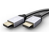 Кабель монітора-сигнальний Goobay DisplayPort M/M 1.5m v1.2 4K@60Hz 19p Metal Gold Plus чорний (75.07.2070)