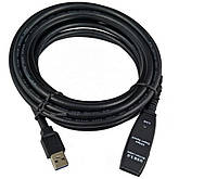 Подовжувач пристроїв активн Lucom USB3.0 A M/F (Active) 10.0m 900mA каскад 2х чорний (25.02.5066) z17-2024