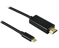 Перехідник моніторний Lucom USB Type-C-HDMI M/M 2.0m (USB3.1Gen2) v2.0 4K@60Hz GoldCu чорний (25.02.5067)