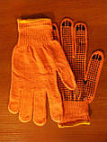 Рукавички робочі трикотажні будівельні з ПВХ чорною точкою Оранж ХБ розмір універсальний WE2129, фото 8
