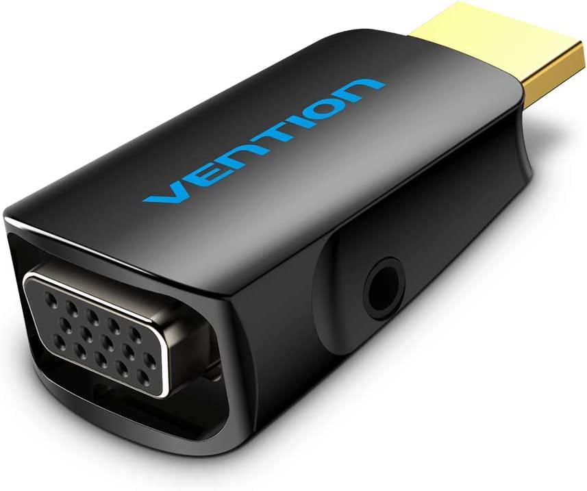 Перехідник HDMI в VGA Vention AIDB0 Адаптер 1080P 60Hz конвертер зі звуком та 3.5мм кабелем в комплекті