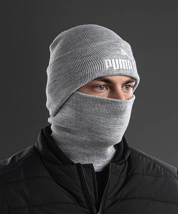 Шапка тепла Puma Сіра з бафом, фото 3