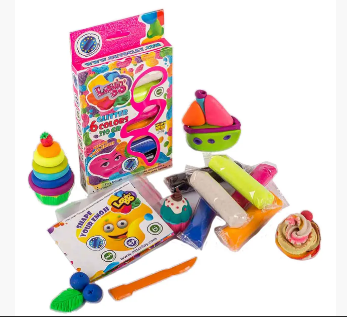 Набір тіста для ліплення ТМ Lovin`Do 6 кольорів з глітером  41008, фото 1