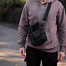 Чоловіча сумка месенджер GREED чорна з водовідштовхувальної тканини МК, фото 5