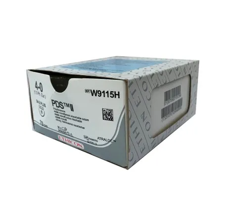 Хірургічна нитка Ethicon ПДС II (PDS II) 4/0, довжина 70 см, кільк. голка 20 мм, W9115H