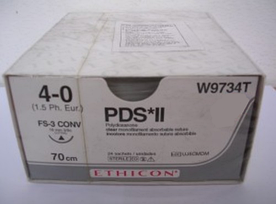 Хірургічна нитка Ethicon ПДС II (PDS II) 4/0, довжина 70 см, реж. голка 16 мм, W9734T