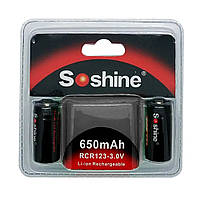 Soshine 16340 rcr123 3V 650 mAh Li-ion защита кейс 2