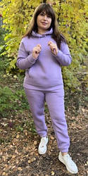 Жіночий спортивний костюм 3-х нитка, колір - ліловий розміри xl, 2xl, 3xl.