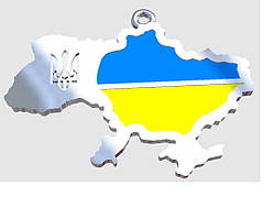 Срібна підвіска "Мапа України" 2