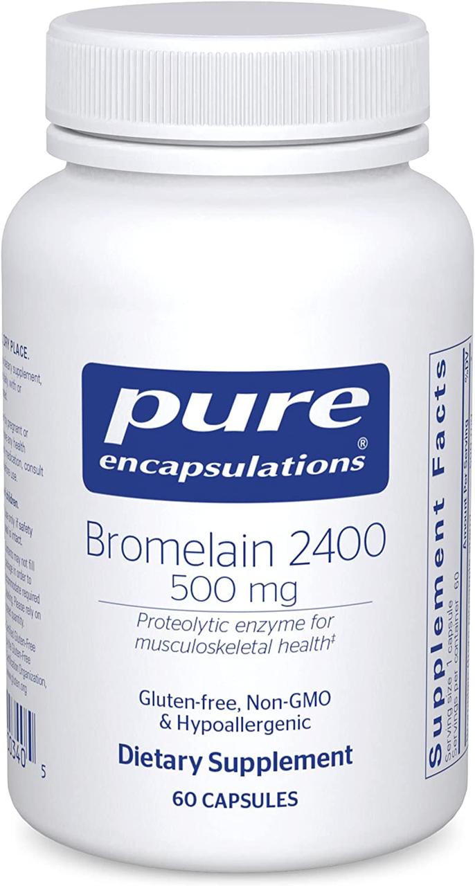 Pure Encapsulations Bromelain 2400 / Бромелаїн 500 мг 60 капсул, фото 1