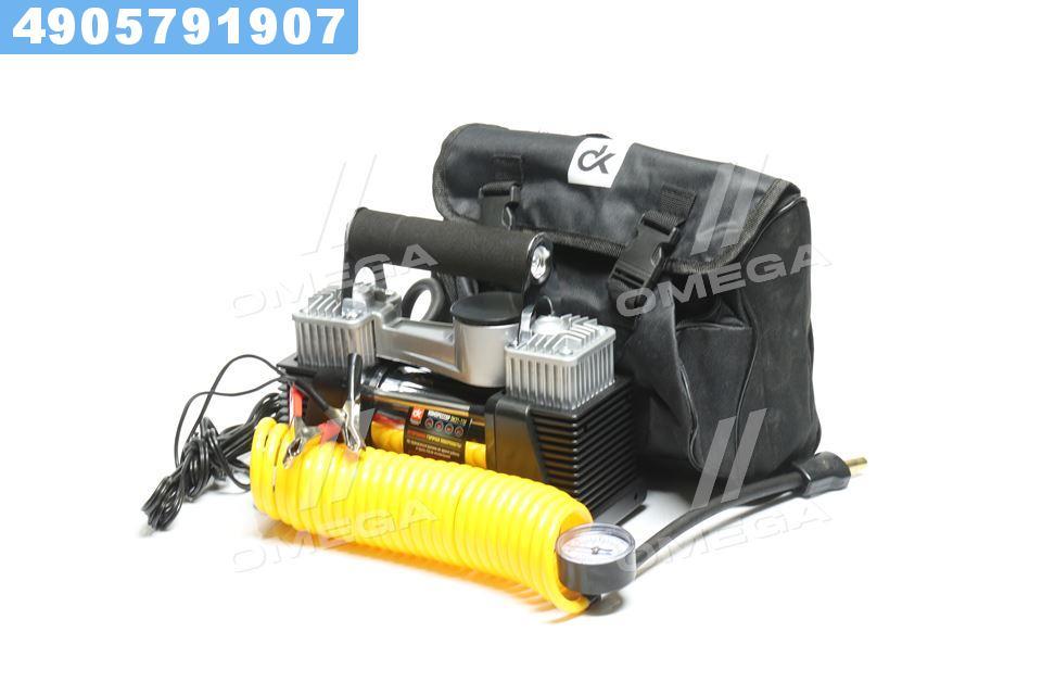 Компресор, 12V, 10Атм, 60л/хв, 2 -х поршневий, клеми, шланг 5м. < ДК>
