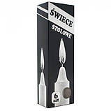 Свічки столові Bispol 19 см 6 шт білі, фото 3