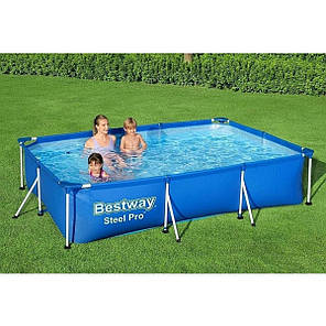 Басейн каркасний Bestway 56404 прямокутний, 300х201х66 см, Blue, фото 4