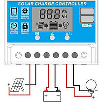 Контролер заряду сонячної батареї CNV KW1230 ШІМ 12-24В 30А (N015716), фото 3