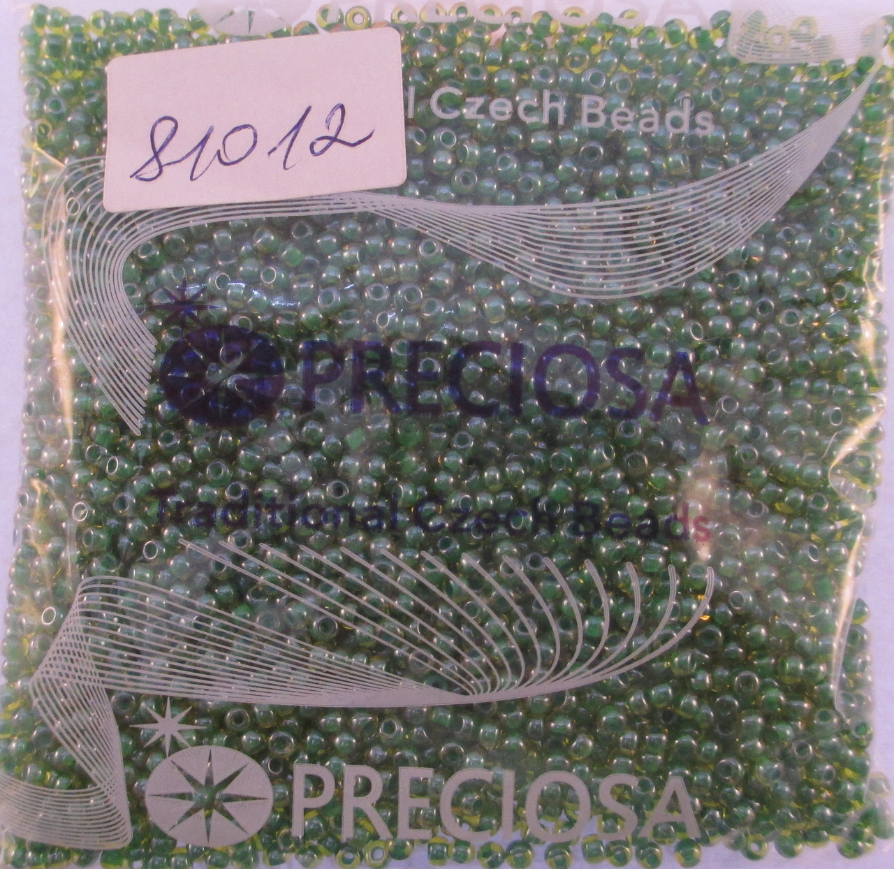 Бісер 10/0, колір — салатовий хамелеон, No81012 (уп.50 грамів)