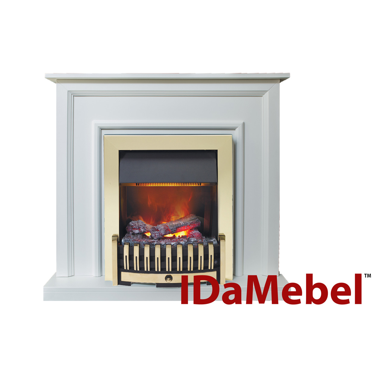 Камінокомплект IDaMebel Adele Білий Danville Antic Brass