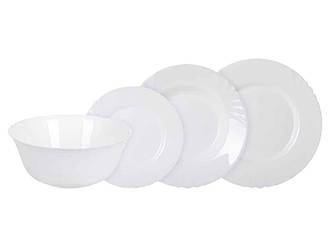 Сервіз обідній скляний 19пр. CADIX WHITE біла L0300/6225616/4927/15 ТМ LUMINARC BP