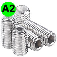 Гвинт установочний з засвердленим кінцем DIN 916, нержавіюча сталь A2, M10 X 12