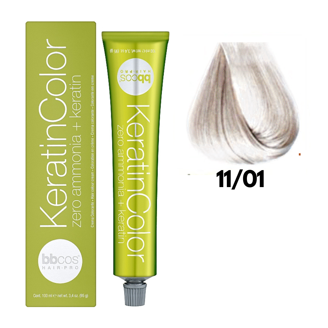 11/01 Крем-краска для волос безаммиачная BBCOS Keratin Color блондин ...