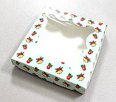 Упаковка з щільного картону для пряників 155*155*30 новорічна