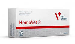VetExpert Вітексперт HemoVet ГемоВет 60таб для котів і собак (у разі анемії)
