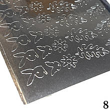 3d голографічні осінні наліпки (фольга) для нігтів у формі листя на клеючій основі №8
