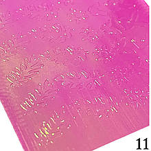 3d голографічні осінні наліпки (фольга) для нігтів у формі листя на клеючій основі №11