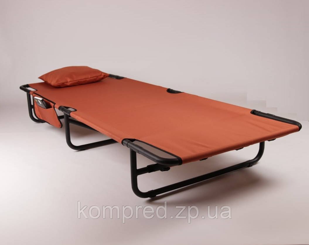 Розкладачка армійська з чохлом, кишенею та подушкою тканина оксфорд Kompred VG-R6 помаранчевий
