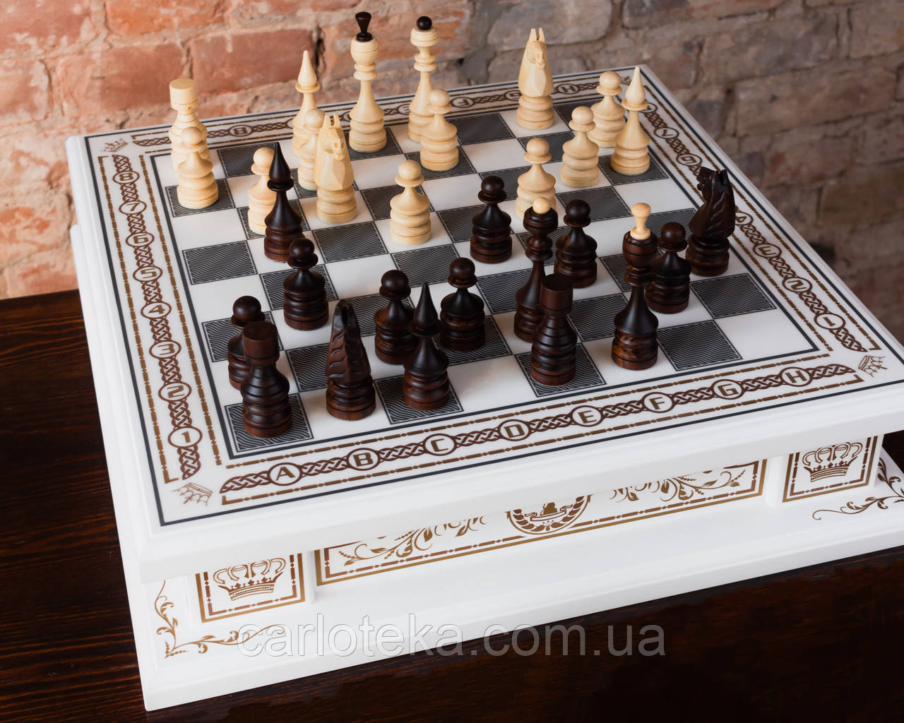Шахи, шашки, нарди сувенірні бокс білий 3 в 1