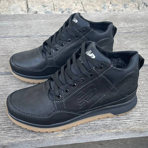 Мужские зимние кожаные ботинки, кроссовки (натуральная кожа), мужская ...